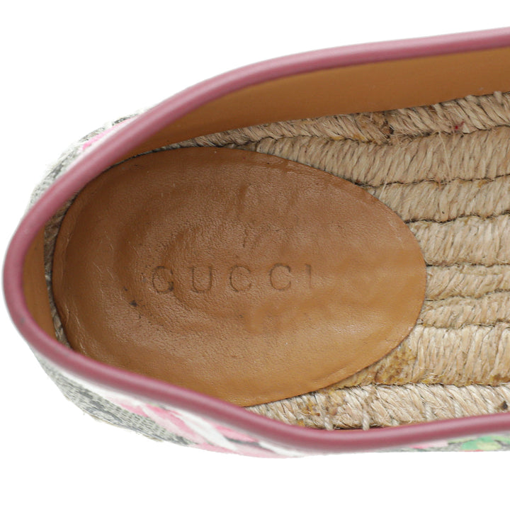 Gucci Bicolor GG Supreme Blooms Print Espadrille 34