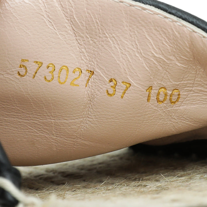 Gucci Black GG Marmont Platform Espadrille Mule 37