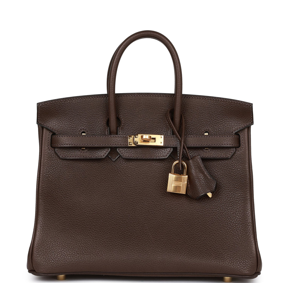 top quality Hermes Birkin 25 Ebene Barenia Faubourg Gold Hardware