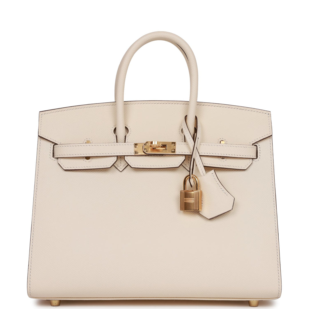 top quality Hermes Birkin Sellier 25 Nata Epsom Gold Hardware