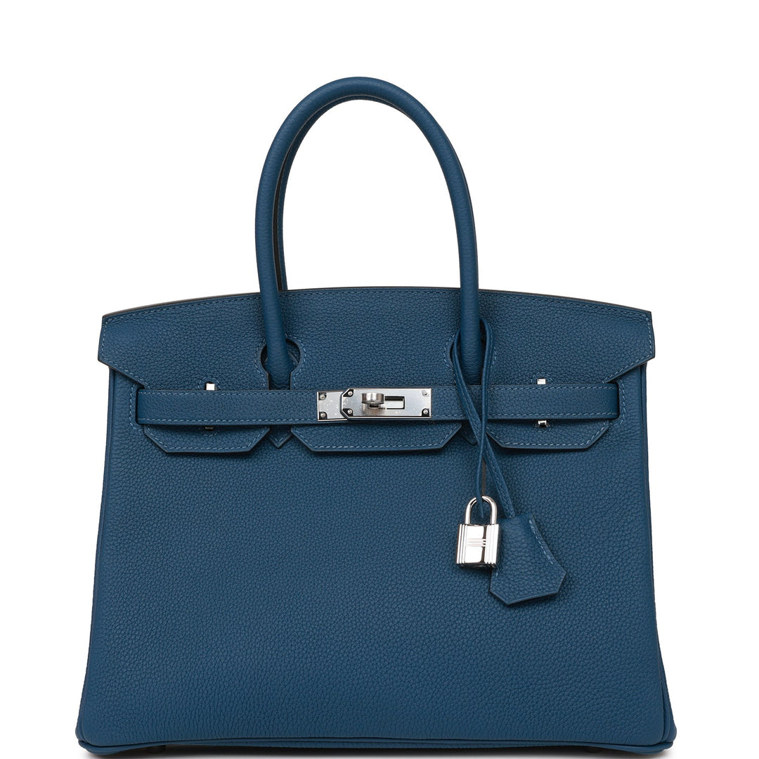 top quality Hermes Birkin 30 Deep Blue Togo Palladium Hardware