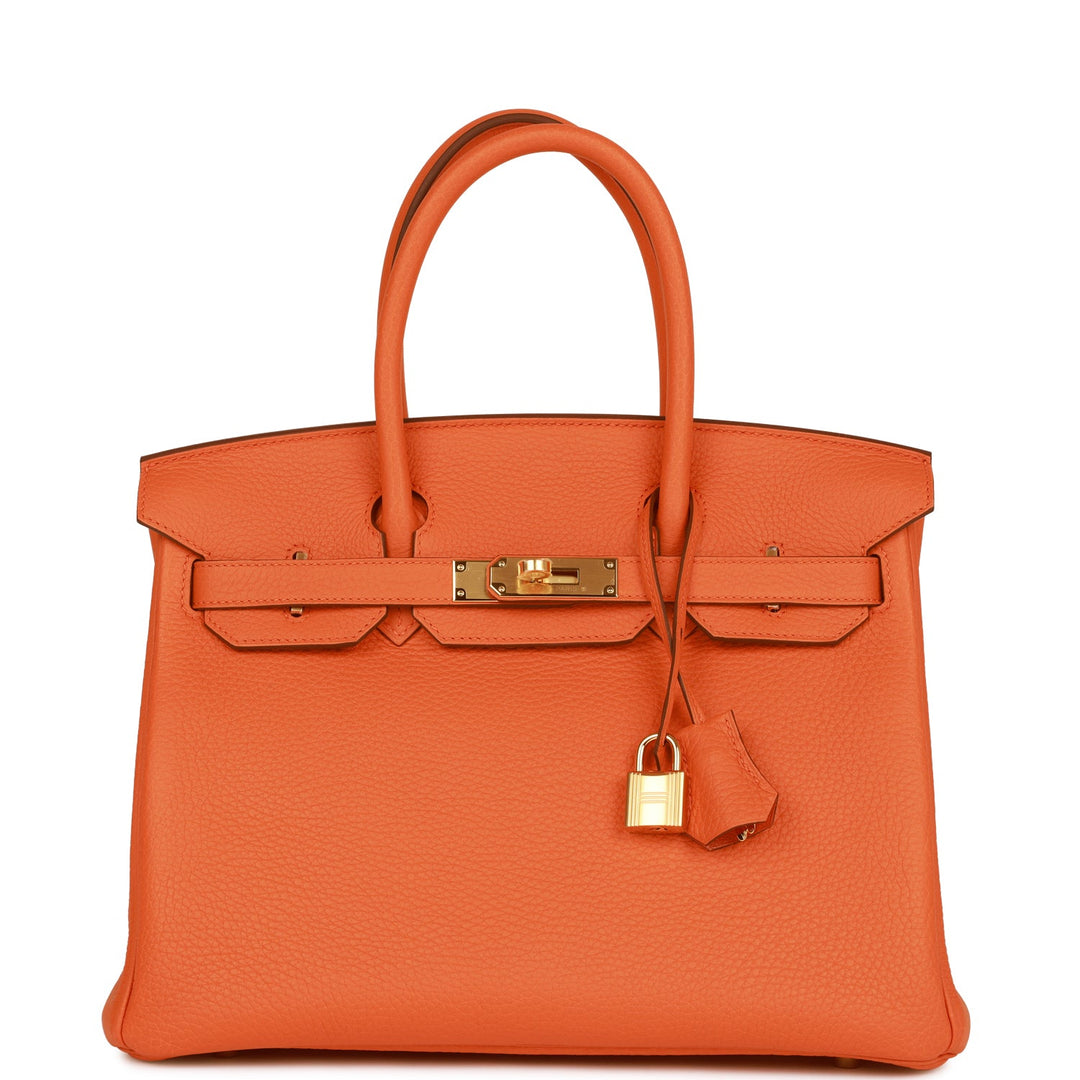 top quality Hermes Birkin 30 Orange Clemence Gold Hardware
