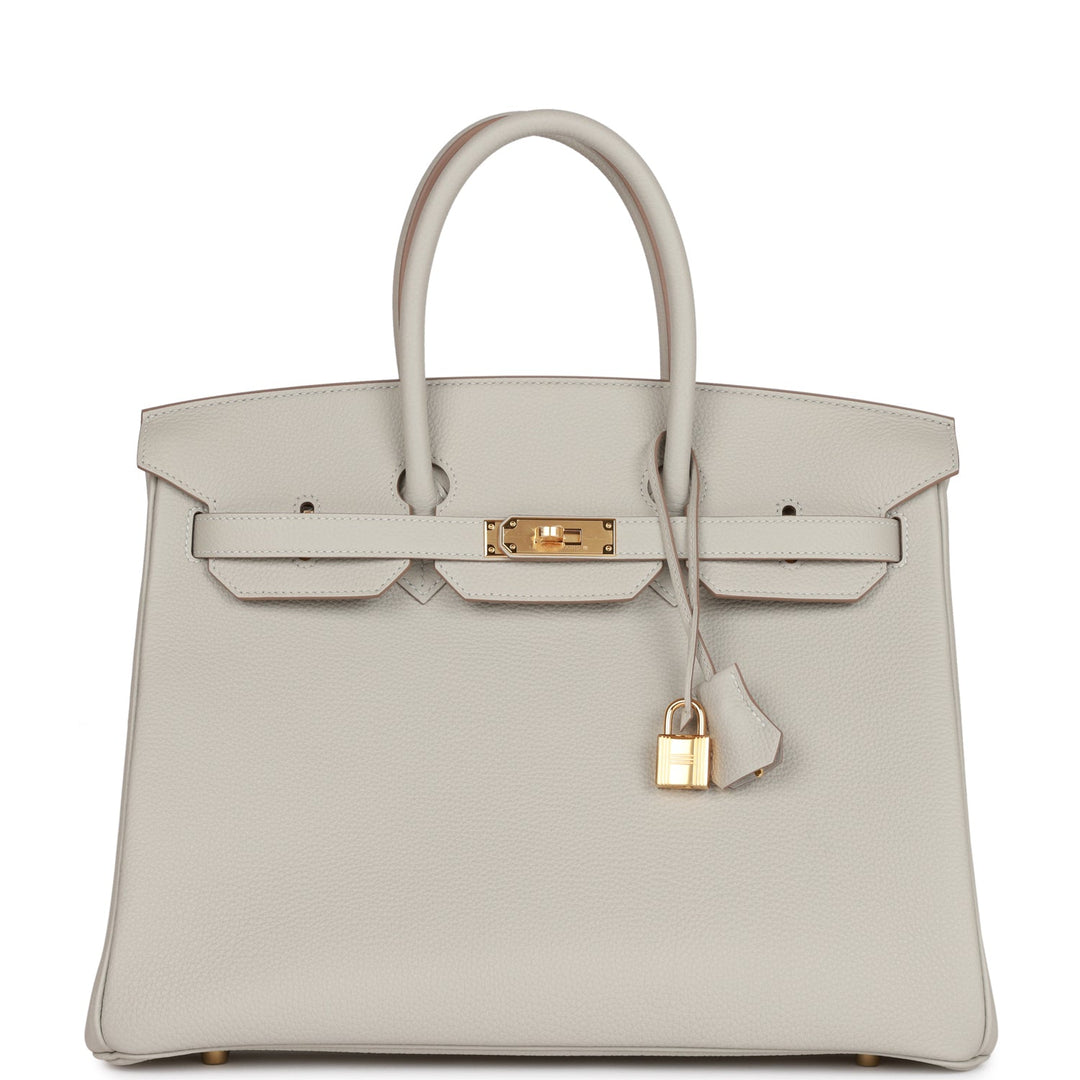 top quality Hermes Birkin 35 Gris Perle Togo Gold Hardware