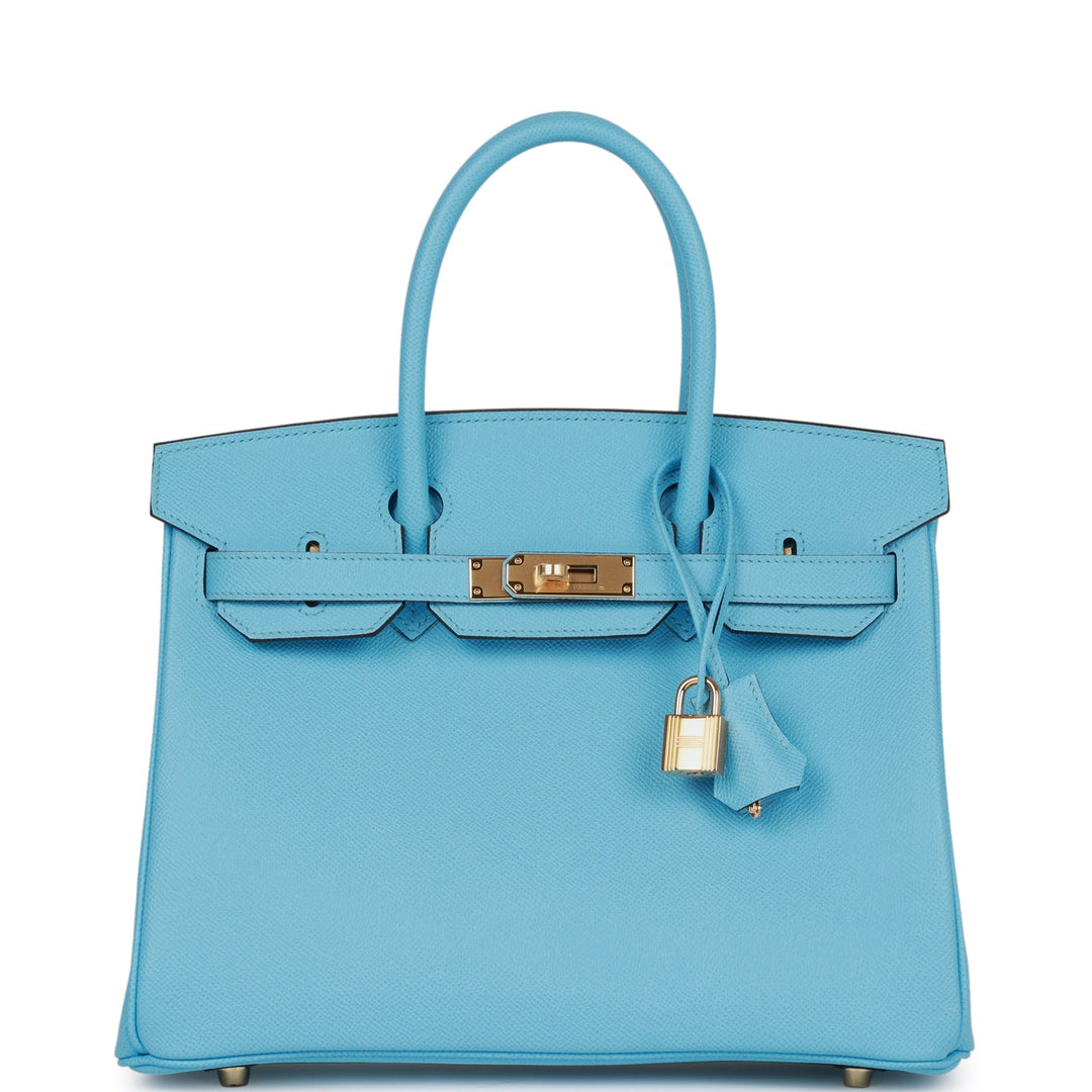 top quality Hermes Birkin 30 Celeste Epsom Gold Hardware