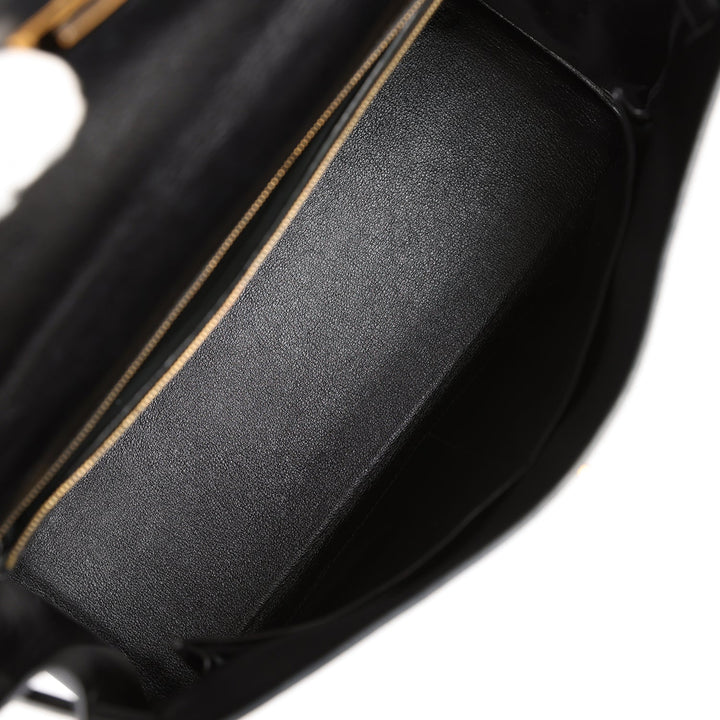 Hermes Kelly 32 Retourne Black Gulliver Gold Hardware