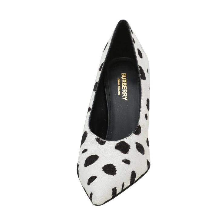 Burberry Bicolor Dalmatian Print Calf Hair Ava Pump 38.5
