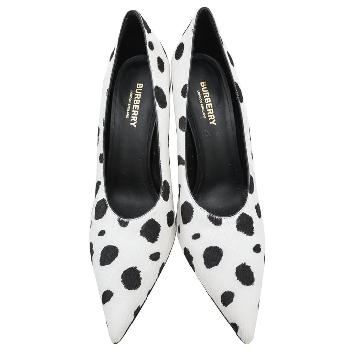 Burberry Bicolor Dalmatian Print Calf Hair Ava Pump 38.5