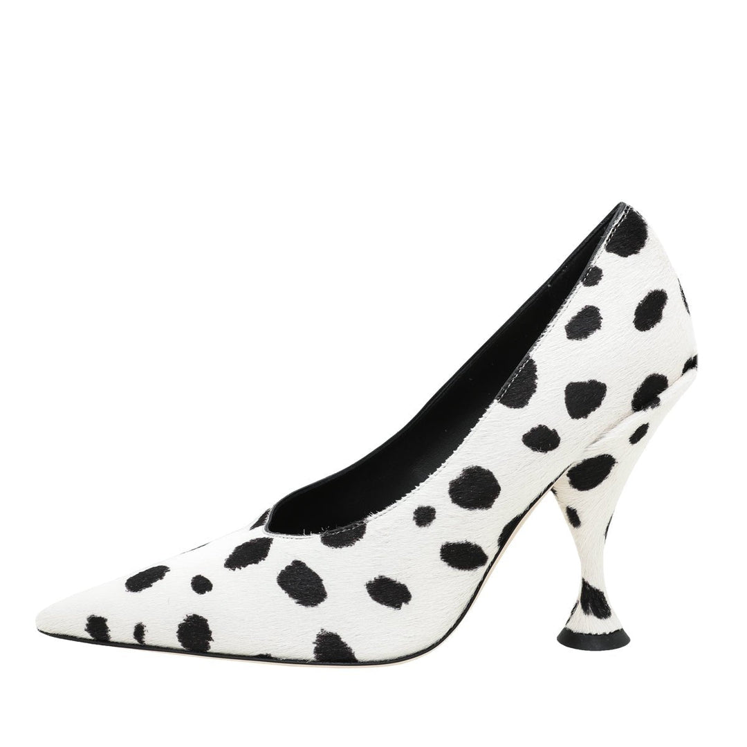 Burberry Bicolor Dalmatian Print Calf Hair Ava Pump 38.5