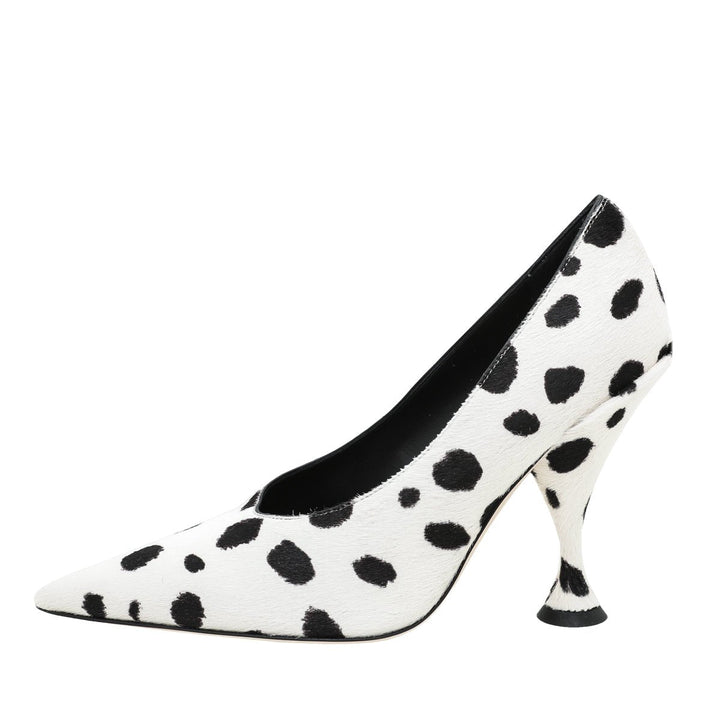 Burberry Bicolor Dalmatian Print Calf Hair Ava Pump 38.5