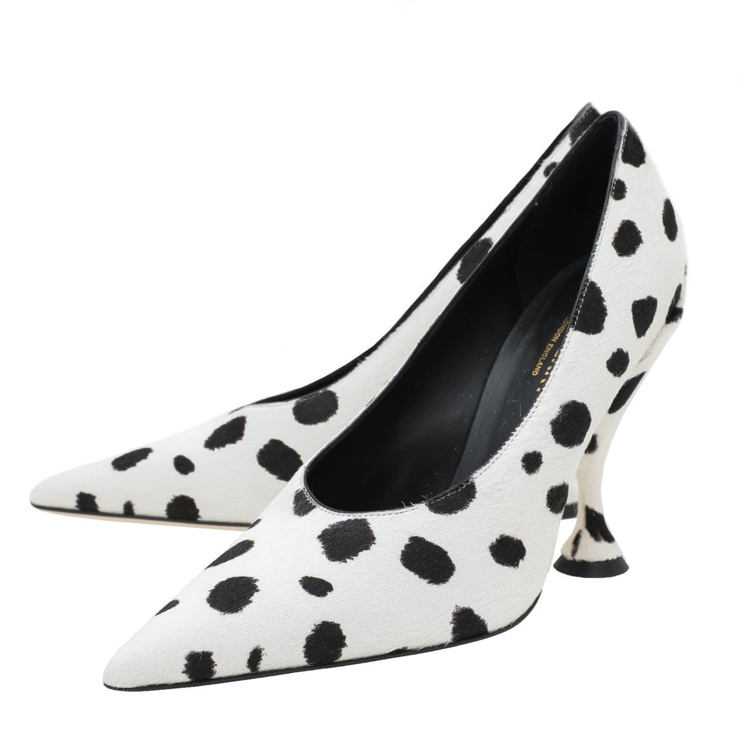 Burberry Bicolor Dalmatian Print Calf Hair Ava Pump 38.5
