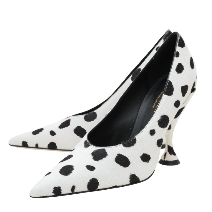 Burberry Bicolor Dalmatian Print Calf Hair Ava Pump 38.5
