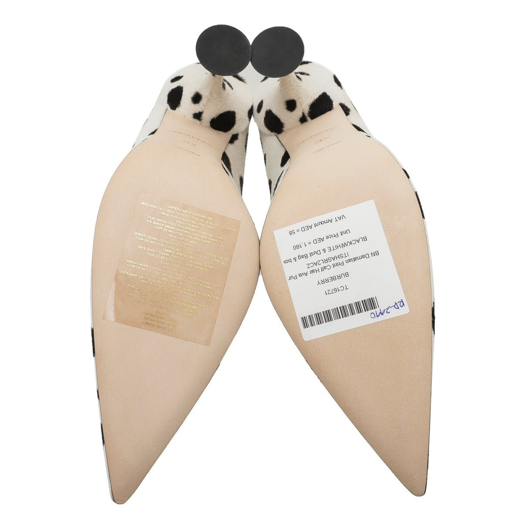 Burberry Bicolor Dalmatian Print Calf Hair Ava Pump 38.5