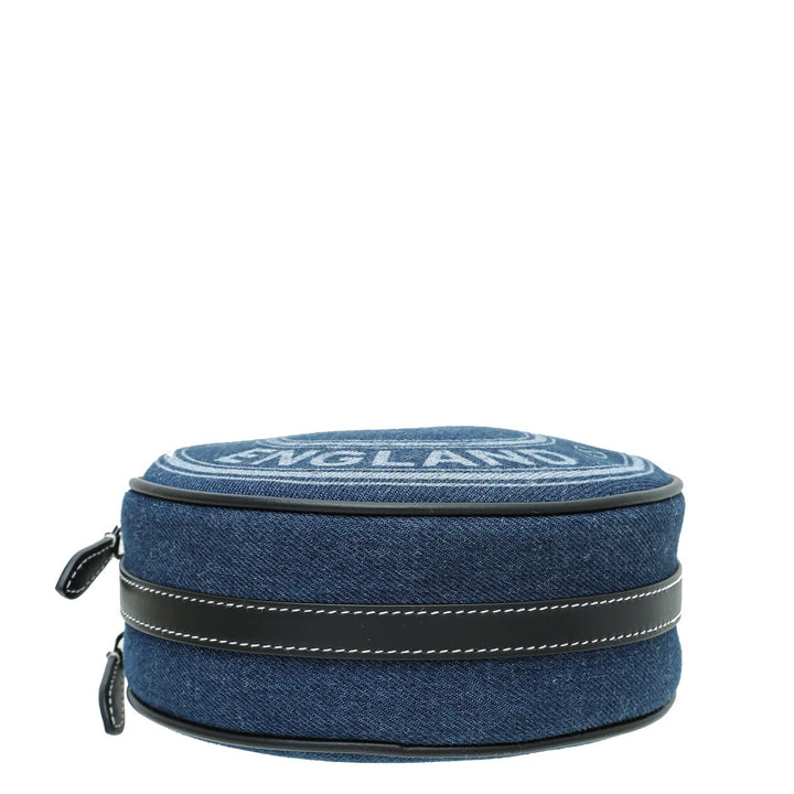 Burberry Bicolor Denim Graphic Logo Louise Round Bag