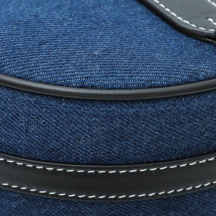 Burberry Bicolor Denim Graphic Logo Louise Round Bag