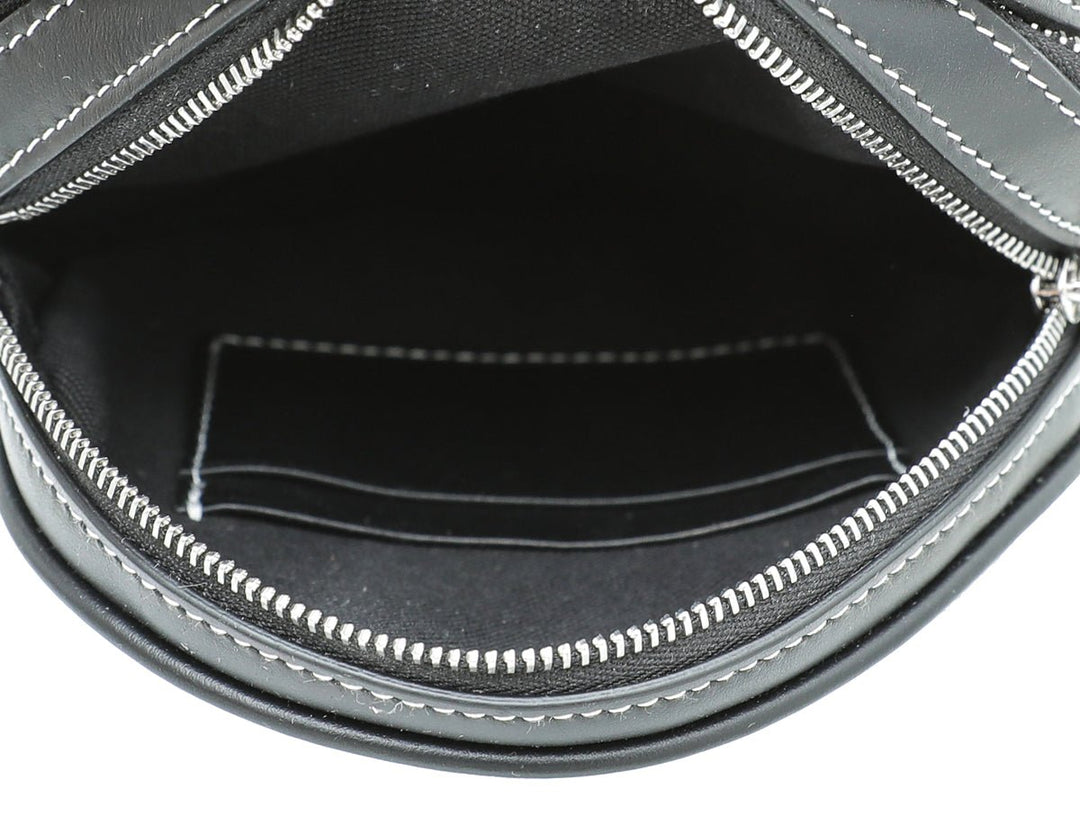Burberry Bicolor Denim Graphic Logo Louise Round Bag