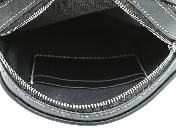 Burberry Bicolor Denim Graphic Logo Louise Round Bag