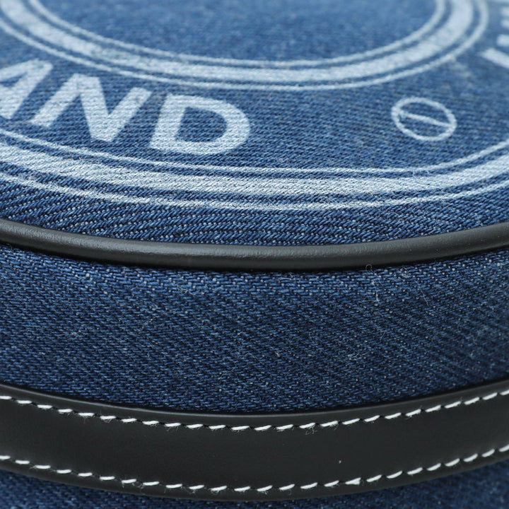 Burberry Bicolor Denim Graphic Logo Louise Round Bag
