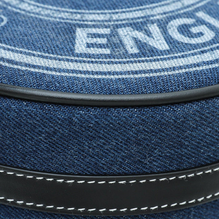 Burberry Bicolor Denim Graphic Logo Louise Round Bag