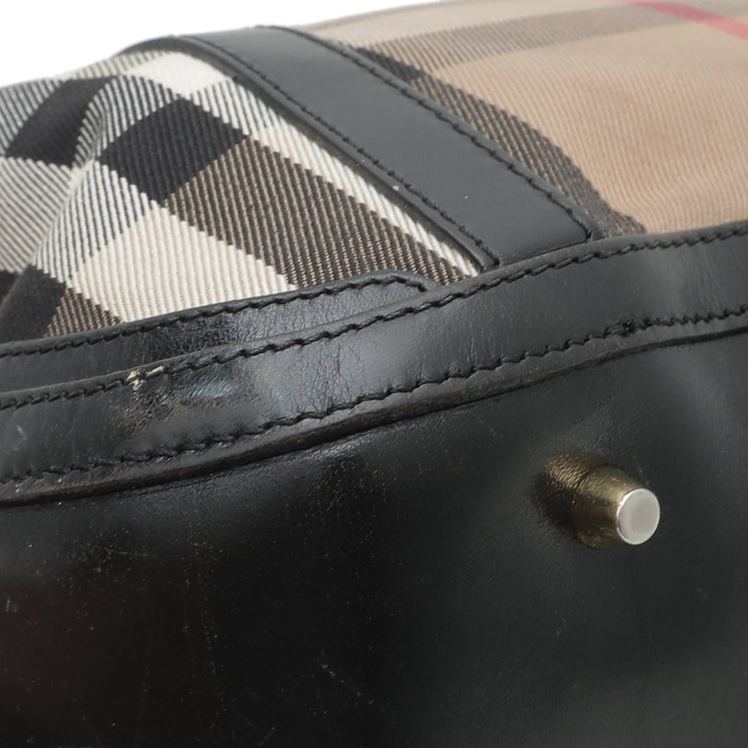 Burberry Bicolor House Check Orchard Satchel Bag