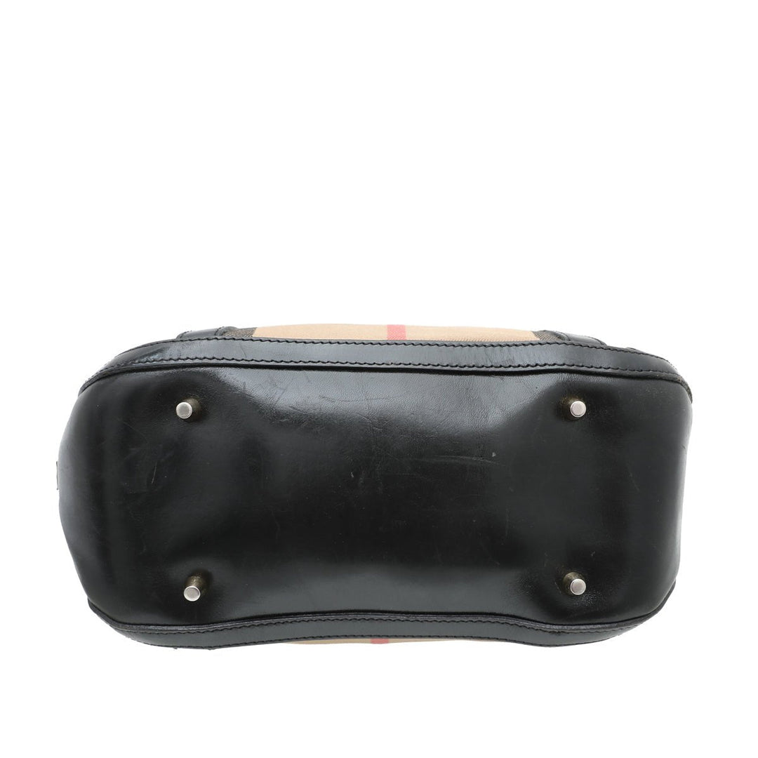 Burberry Bicolor House Check Orchard Satchel Bag