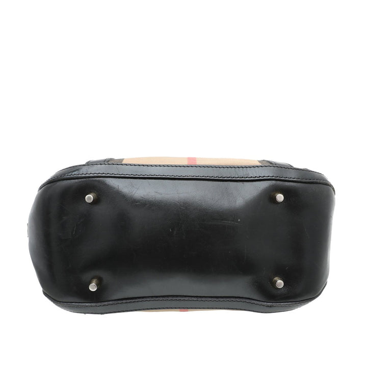 Burberry Bicolor House Check Orchard Satchel Bag