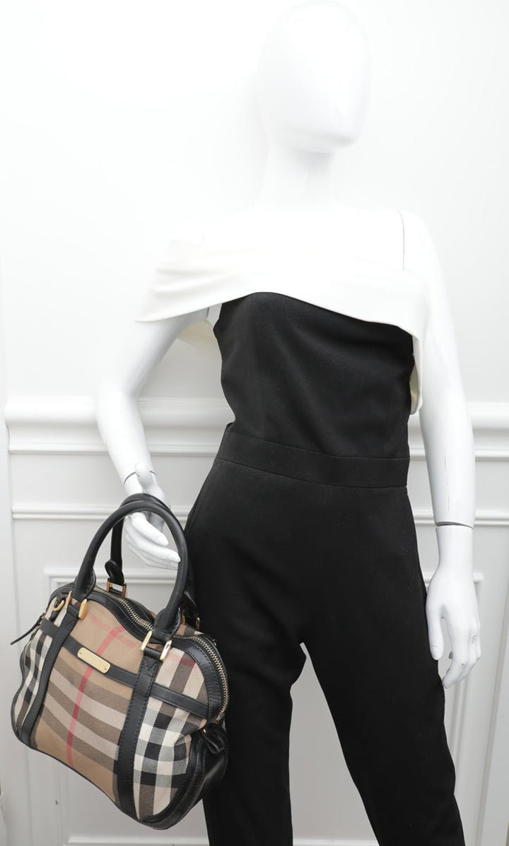 Burberry Bicolor House Check Orchard Satchel Bag