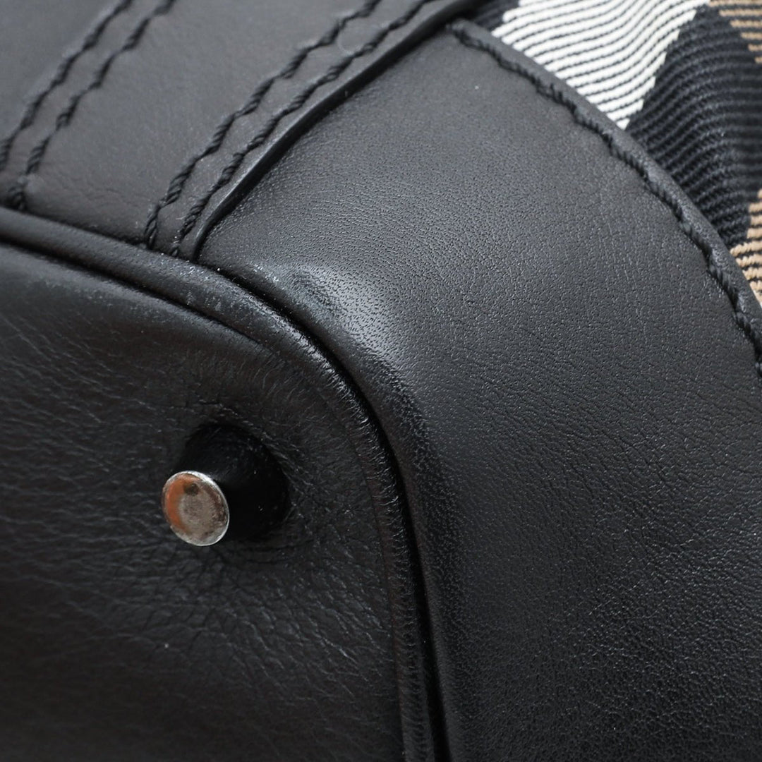 Burberry Bicolor Housecheck Beaton Bag