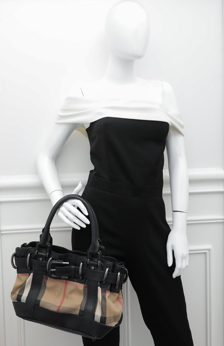 Burberry Bicolor Housecheck Beaton Bag
