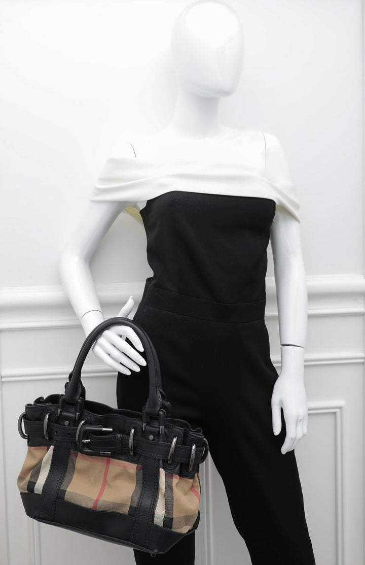 Burberry Bicolor Housecheck Beaton Bag