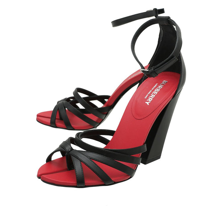 Burberry Bicolor Hove Ankle Strap Sandals 36