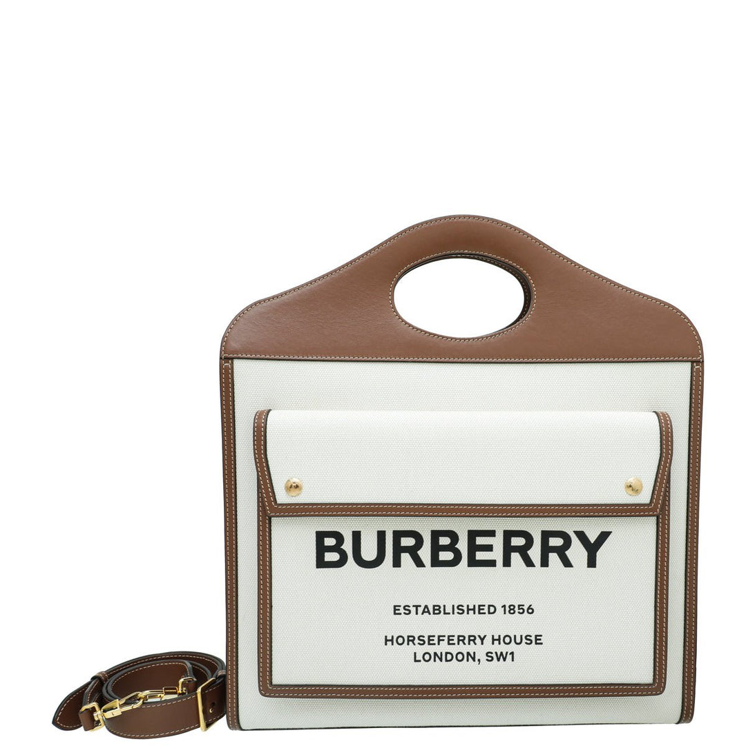 Burberry Bicolor Pocket Tote Medium Bag