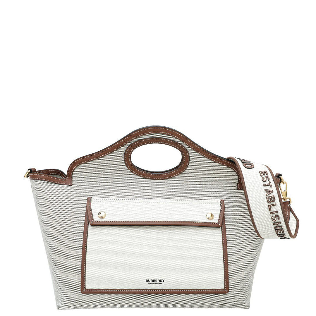 Burberry Bicolor Pocket Toty Bag