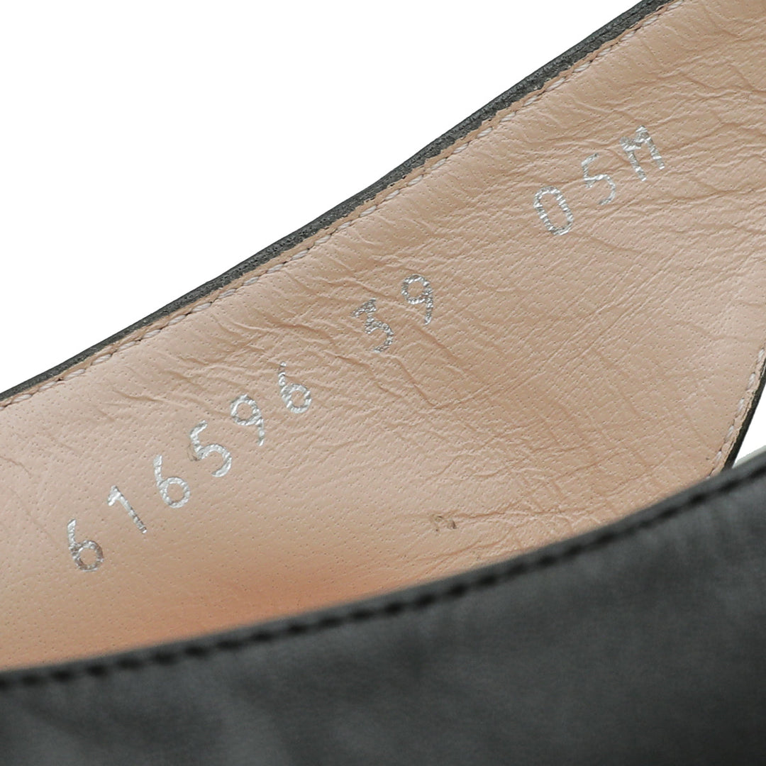 Gucci Black Horsebit & Chain Slingback 39