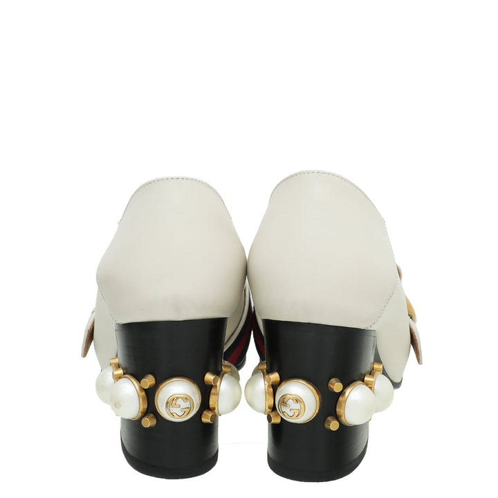 Gucci Tricoloe Double G Mid Heel Loafers 36