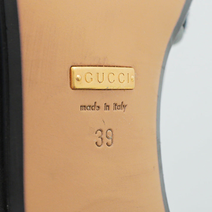 Gucci Black GG Pearl Mid-Heel Loafer 39