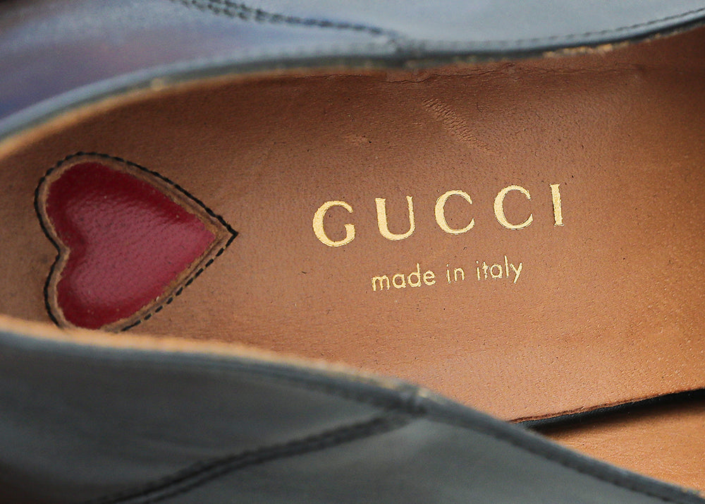 Gucci Black GG Pearl Mid-Heel Loafer 39