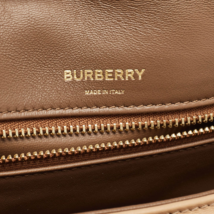Burberry Beige Leather XL Olympia Shoulder Bag