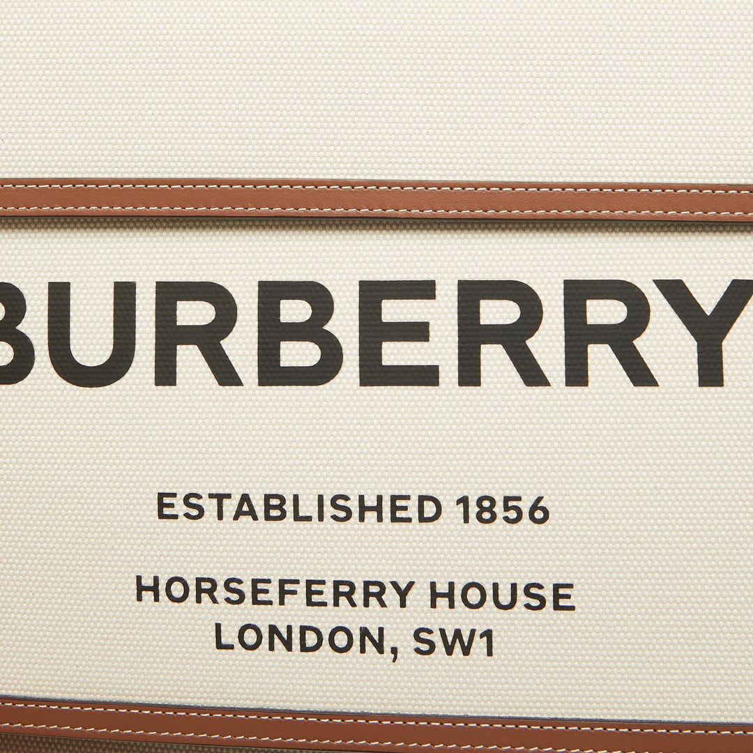 Burberry Beige/Brown Canvas and Leather Medium Pocket Bag