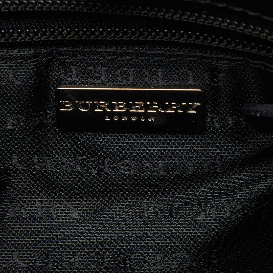 Burberry Beige House Check PVC and Patent Leather Tote