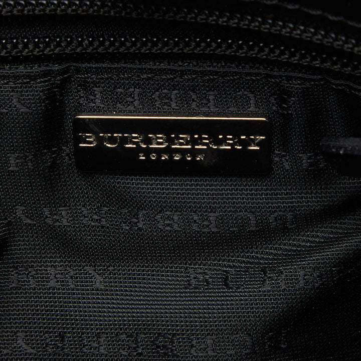 Burberry Beige House Check PVC and Patent Leather Tote