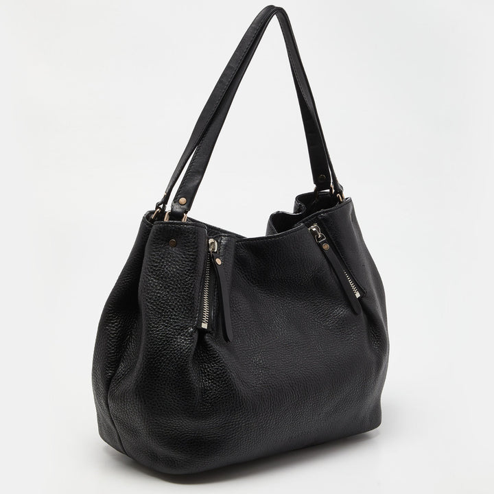 BURBERRY Black Grained Leather Medium Maidstone Tote