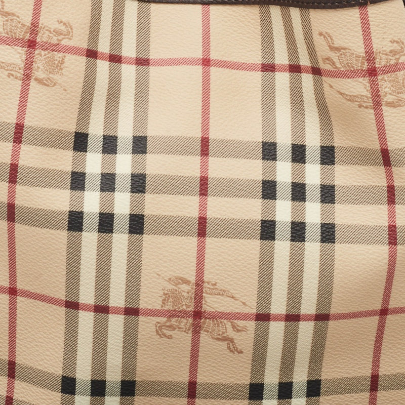 BURBERRY Beige/Brown Haymarket Check Coated Canvas and Leather Small Canterbury Tote