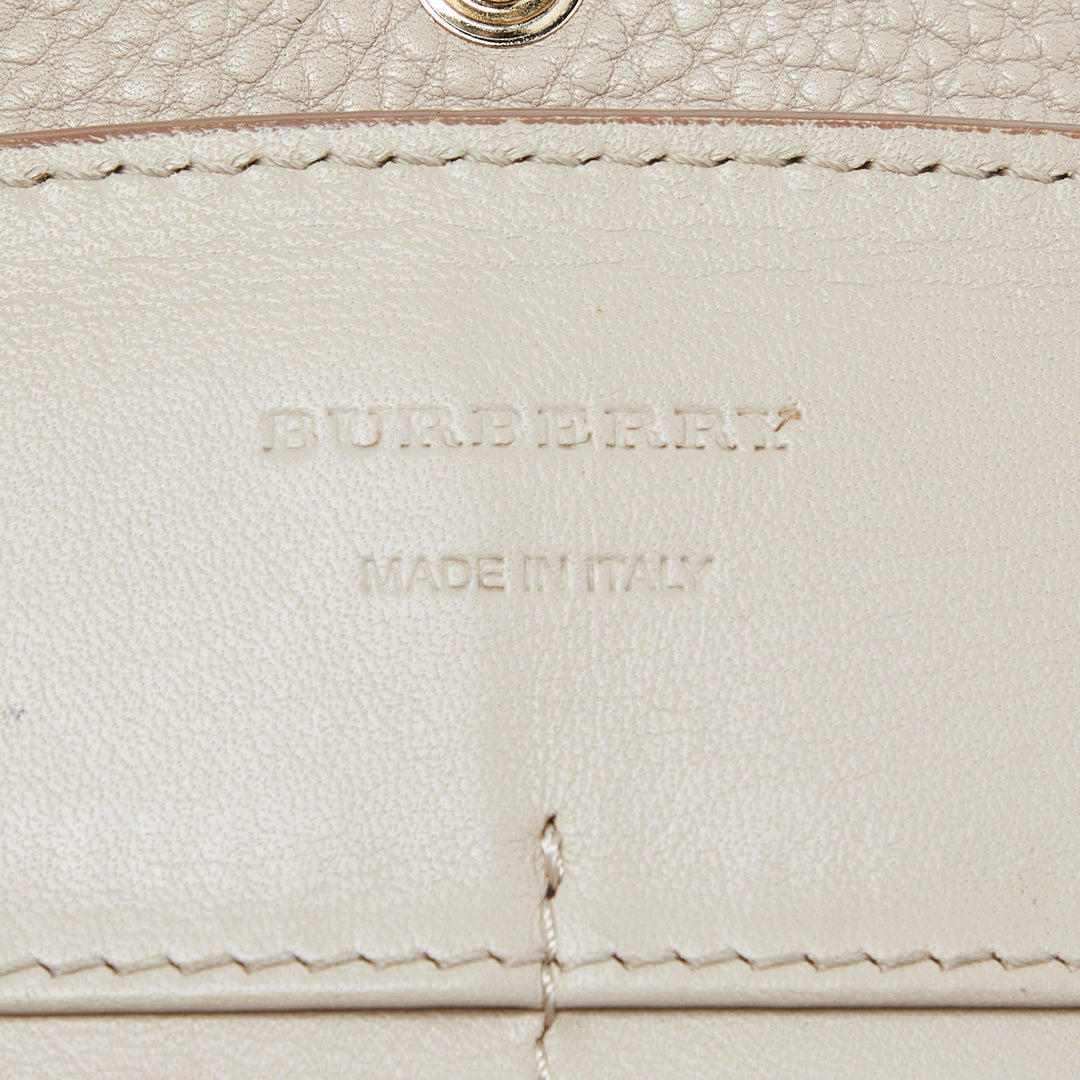 BURBERRY Beige Leather Bow Continental Wallet