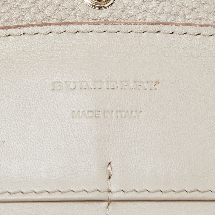 BURBERRY Beige Leather Bow Continental Wallet
