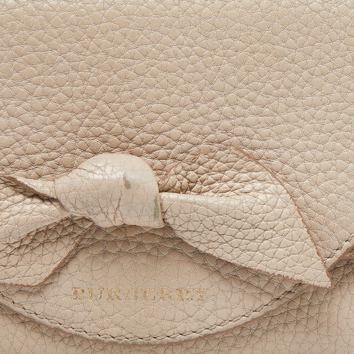 BURBERRY Beige Leather Bow Continental Wallet