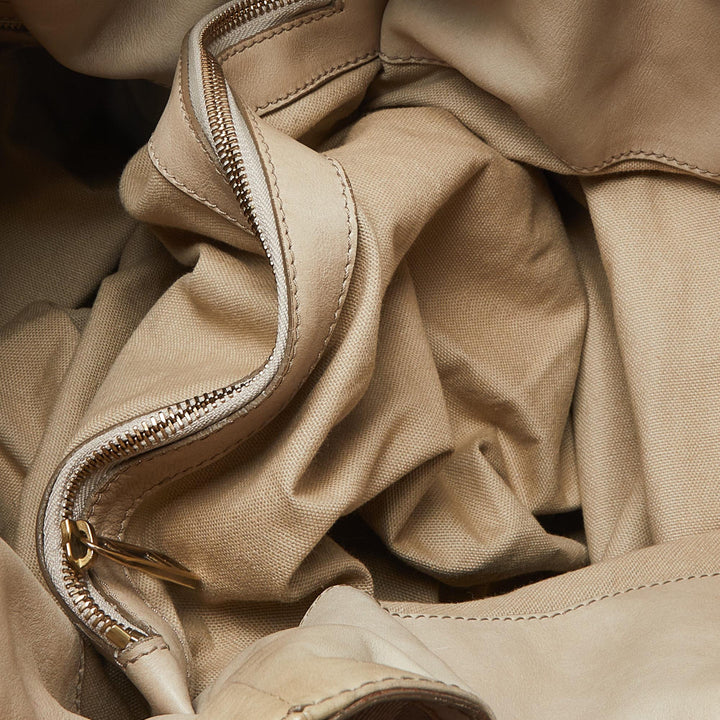 Burberry Beige House Check Canvas and Leather Large Parsons Bag