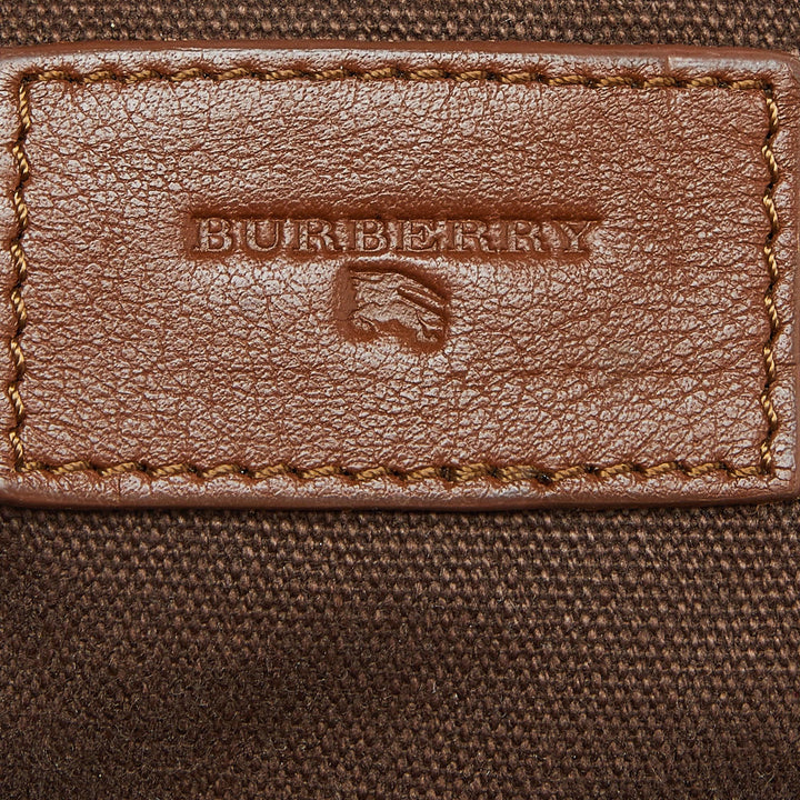 BURBERRY Beige House Check Canvas and Leather Tote