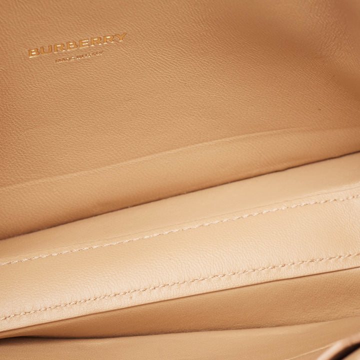 Burberry Beige Satin Studded Olympia Clutch