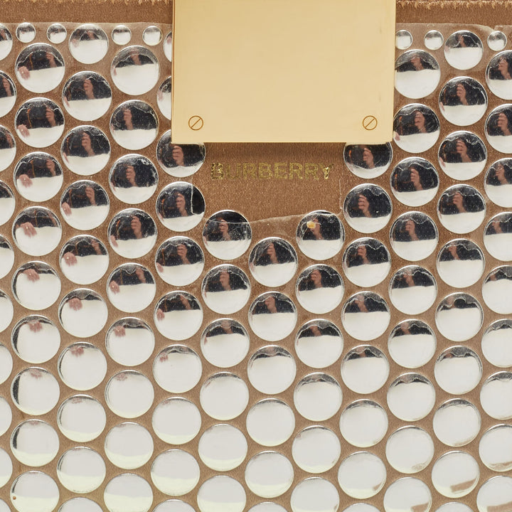 Burberry Beige Satin Studded Olympia Clutch