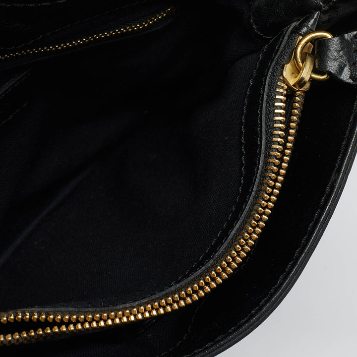 BURBERRY Beige/Black House Check Fabric and Leather Crossbody Bag